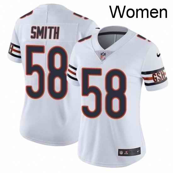 Womens Nike Chicago Bears 58 Roquan Smith White Vapor Untouchable Limited Player NFL Jersey